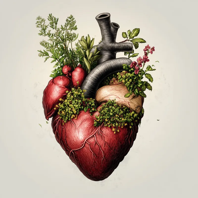 Anatomical Heart with Growing Herbs Anatomical Heart with Growing Herbs