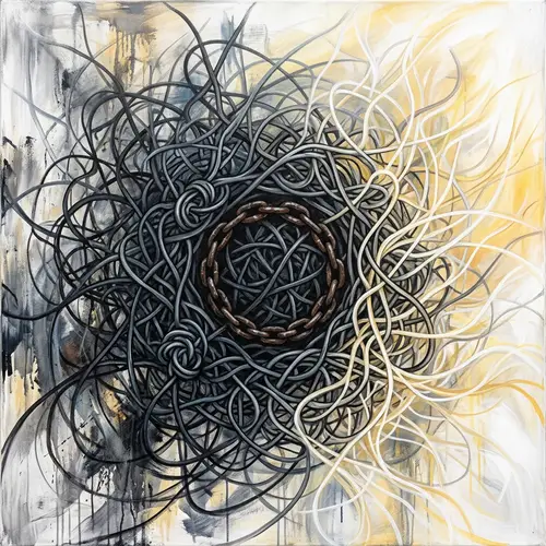 Abstract Representation of Addiction - Network of Tangled Lines