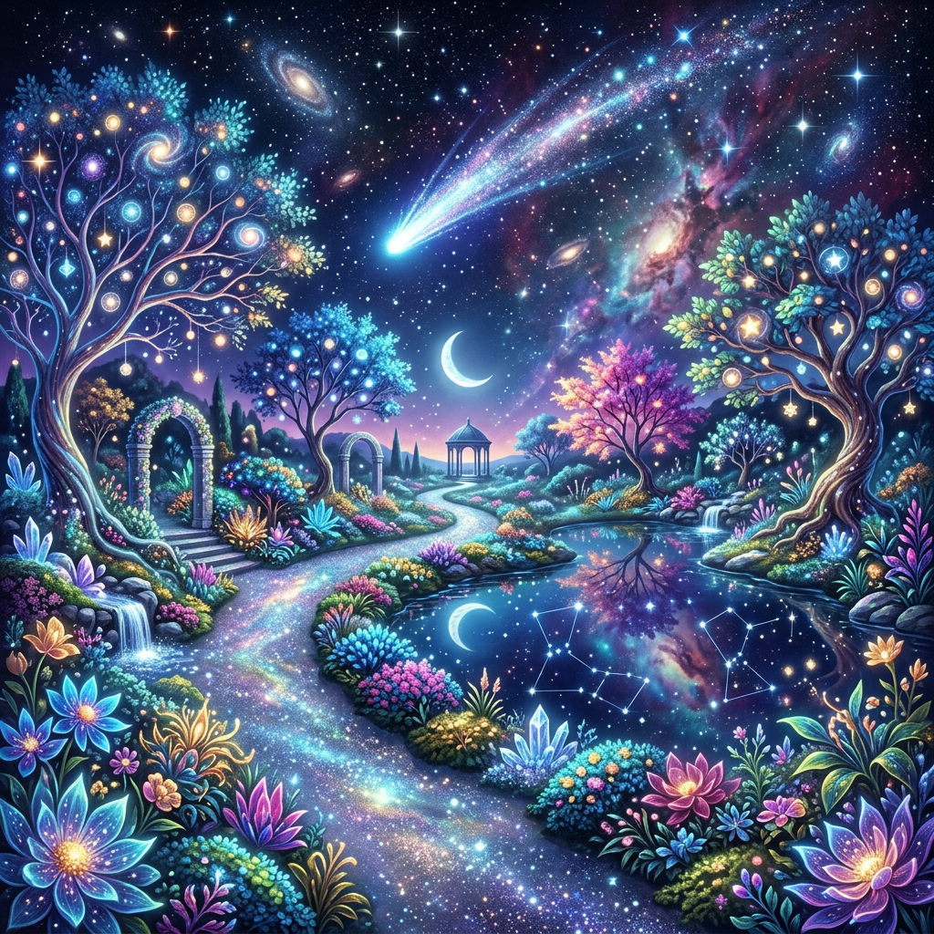 The Mesmerizing Beauty of a Celestial Garden | AI Art Generator