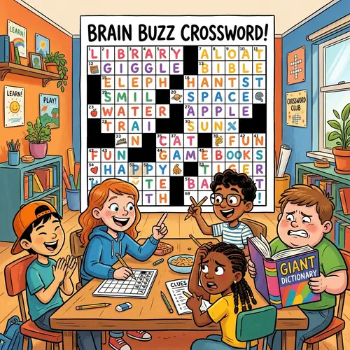 Cartoon-style Crossword Puzzle: Fun Brain Teasers for All Ages