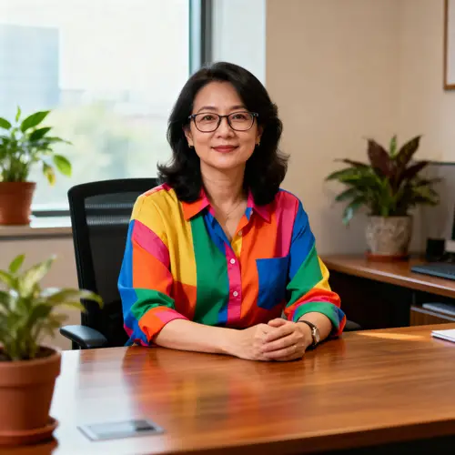 Professional Lady in Colorful Office Attire