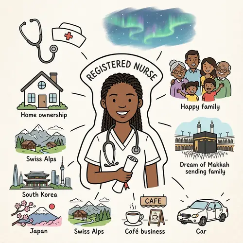 Diverse, Successful Nursing Professional with Bright Future | Dream Illustration