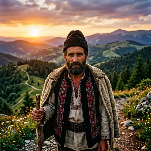 Mysterious Romanian Man, 40 | Traditional Outfit & Sunset