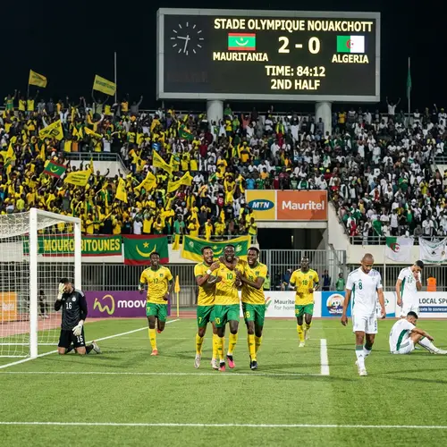 Intense Soccer Match: Mauritanian Team Dominates Algerian Team