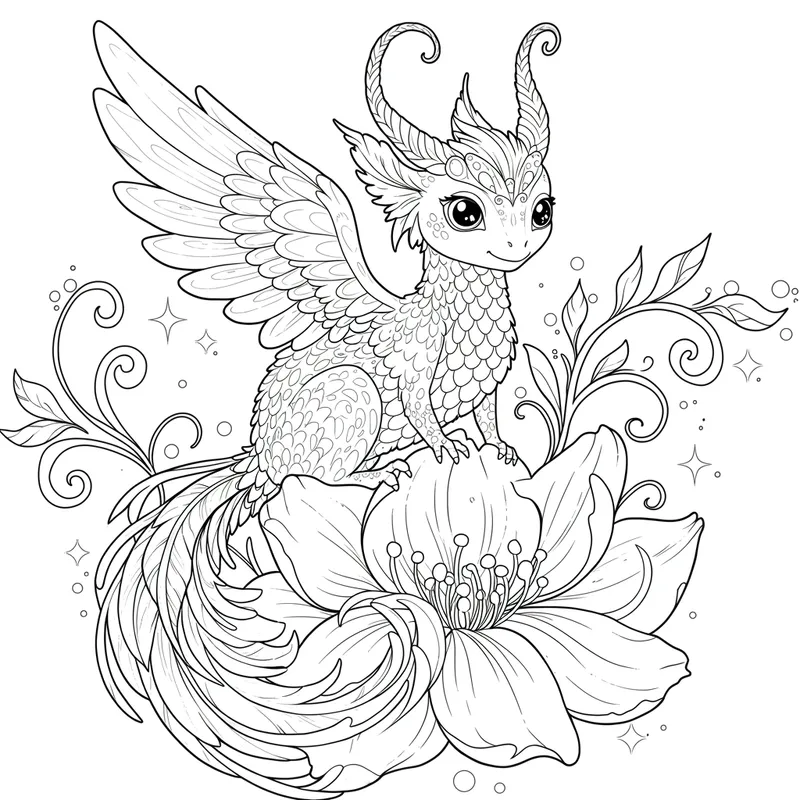 Magical Enchanted Creature Coloring Page