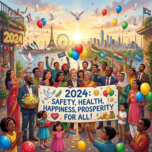 Global Safety, Health & Happiness in 2024 - Symbols of Peace & Prosperity