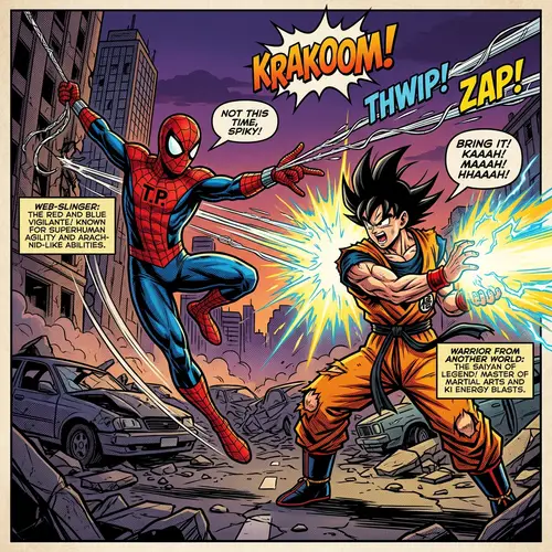 Spiderman vs Goku Showdown: Comic Book Inspired Confrontation