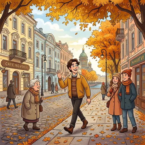 Autumn Stroll in Cartoon Saint Petersburg | Leonardo Dicaprio