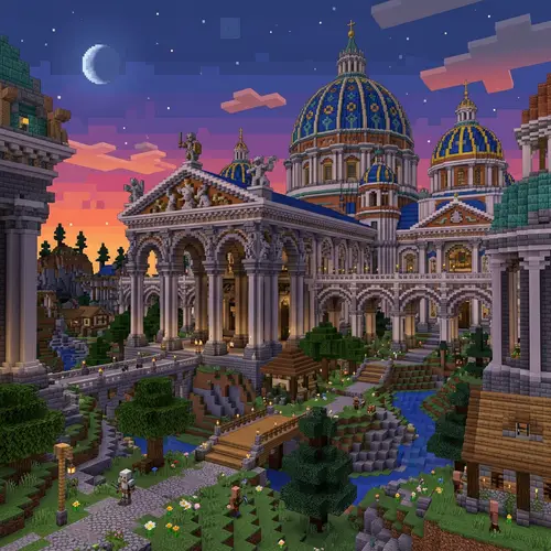 Stunning Minecraft World with Columns and Arches