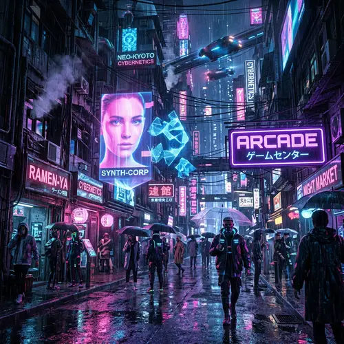 Futuristic Cyberpunk Aesthetic: Neon Cityscapes