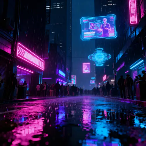 Futuristic Cyberpunk Aesthetic: Neon Cityscapes
