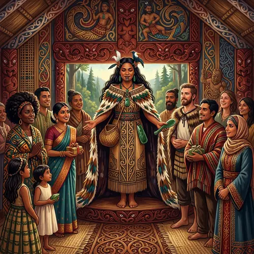 Maori Goddess of Humankind: Vibrant Digital Painting