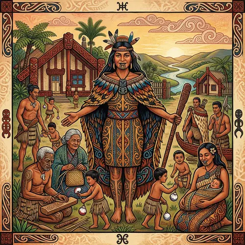 Maori Goddess of Humankind: Vibrant Traditional Painting
