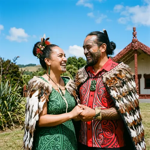 Maori Woman and Man in Love | Traditional Connection and Happiness