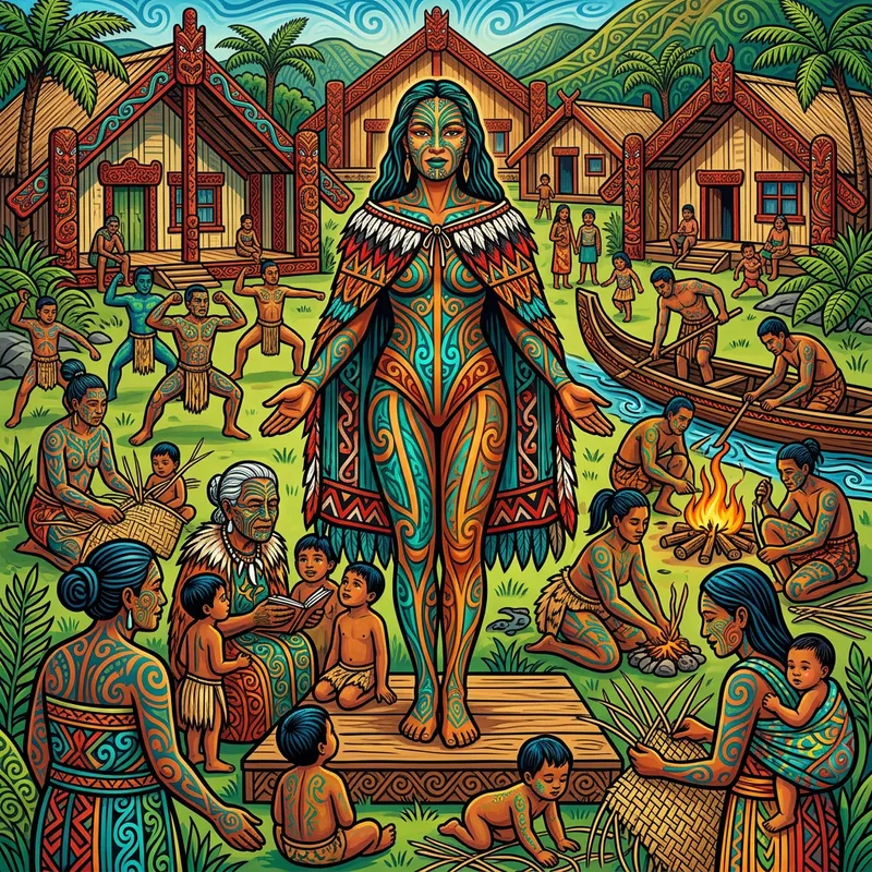 Maori Goddess of Humankind - Power and Elegance in Traditional Art