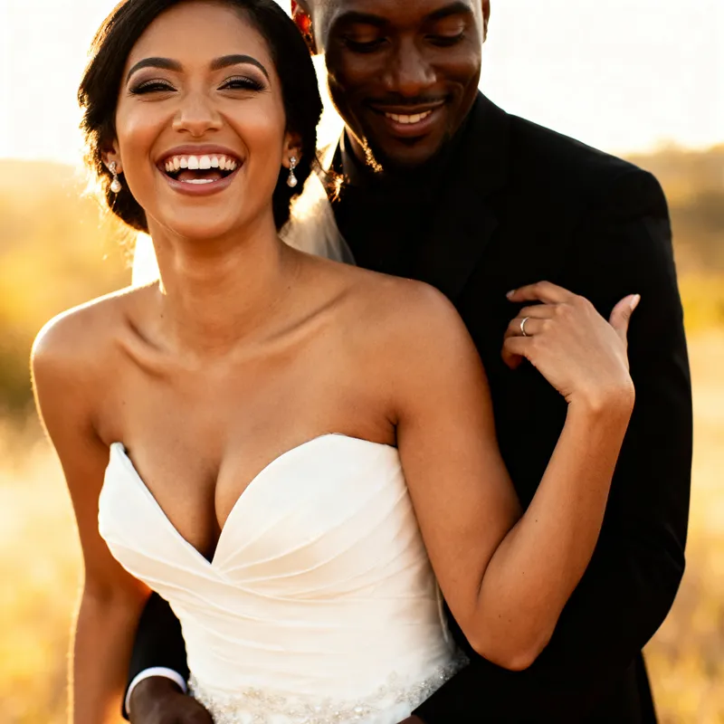 Teasing Bride with Big Cleavage
