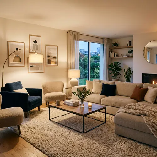 Modern Living Room Salon: Cozy Décor & Stylish Furniture