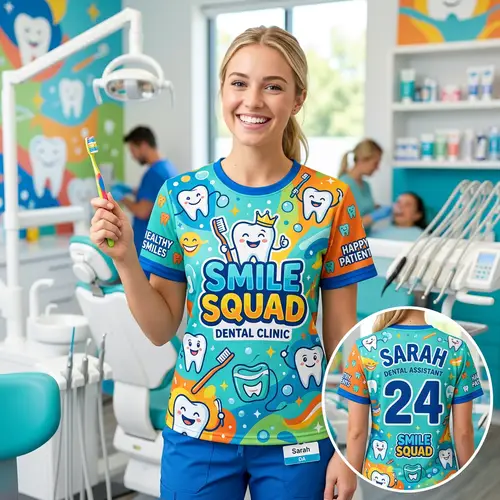 Colorful Fun Jerseys for Dental Clinics