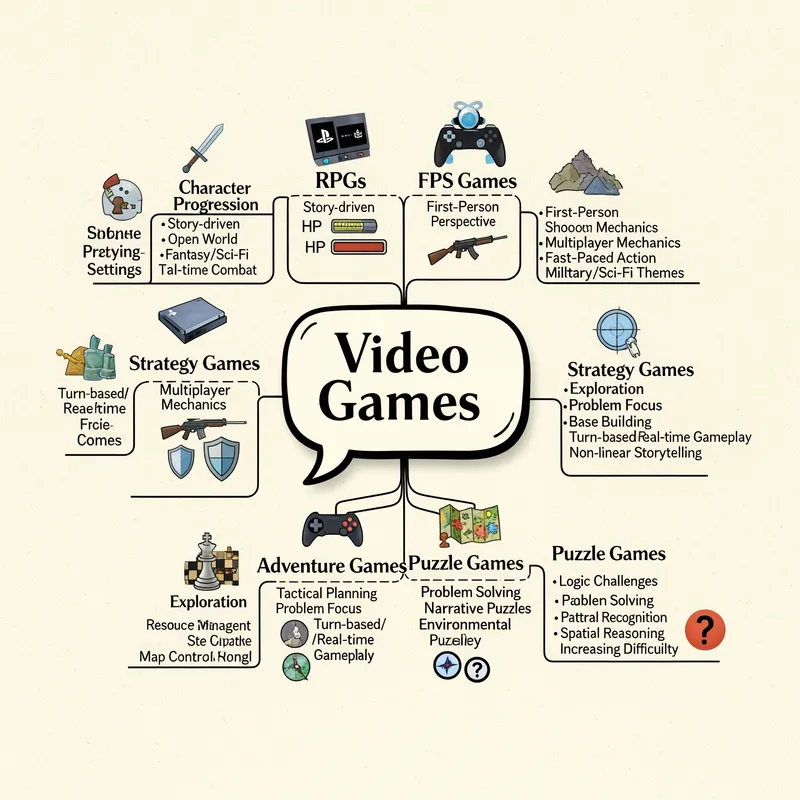 Exploring Video Game Genres Mind Map