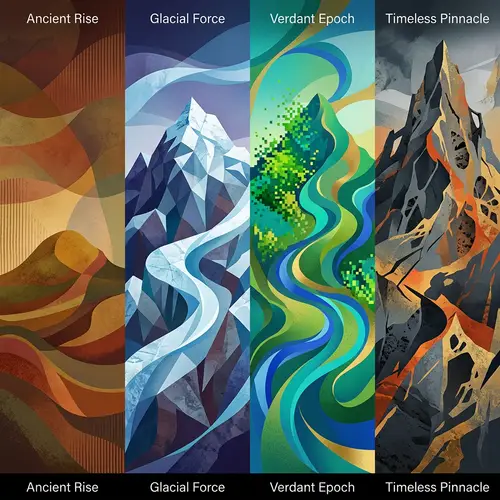 Abstract Mountain Evolution Over Centuries