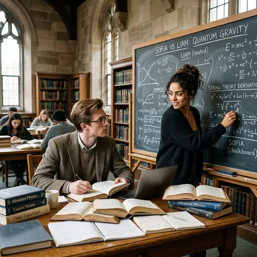 Academic Rivalry with Romantic Tension | Scholarly Scene