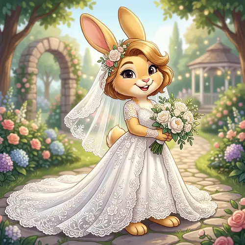Elegant Lola Bunny Wedding Gown