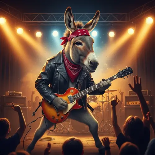 Drunk Donkey in Rock Band Style | Hard Rock Art