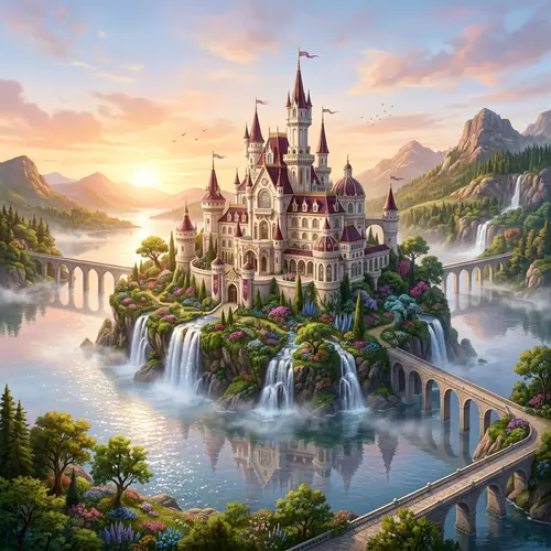 Magical Castle in Enchanted Realm | Mystical Fantasy World
