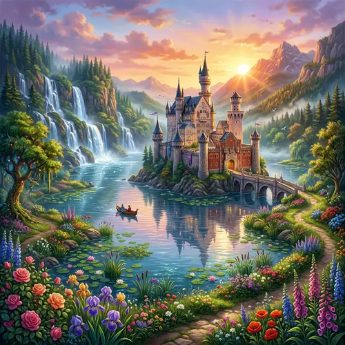 Enchanted Castle in a Magical Fantasy World