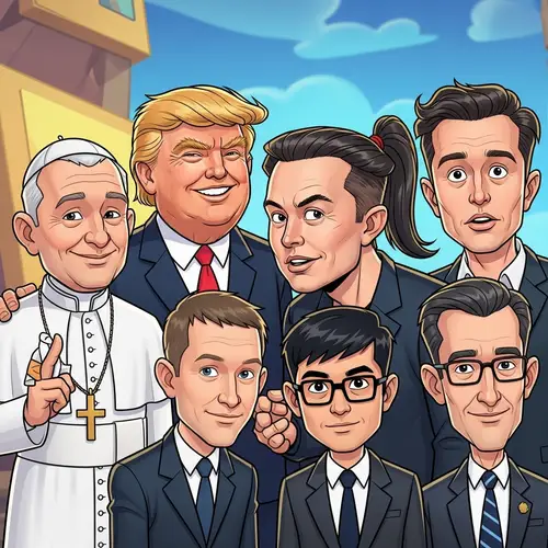 Cartoon Faces of World Leaders and Innovators