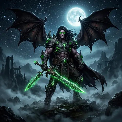 Illidan, Starry Moonlit Night | Unique Demon Character