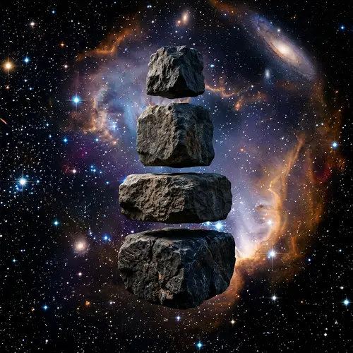 Floating Stone Blocks in Space | Mystery and Awe