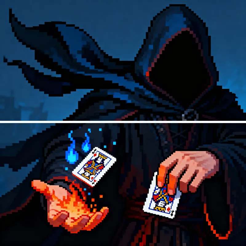 2D Pixel Art Sprite Sheet for Hooded Character