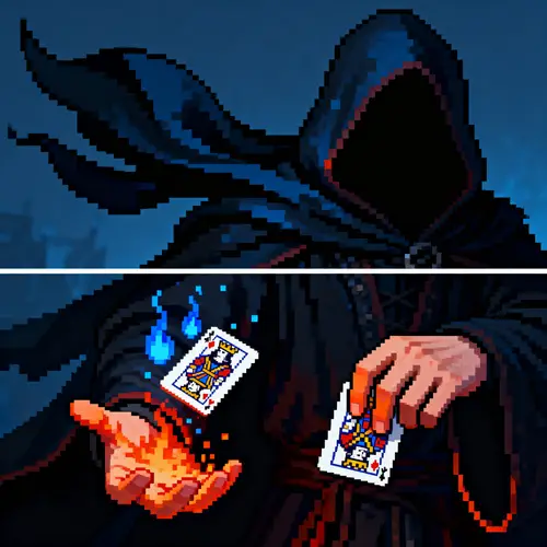 2D Pixel Art Sprite Sheet for Hooded Character