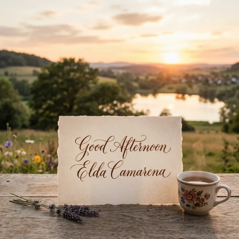 Good Afternoon Elda Camarena - Handwritten Warmth