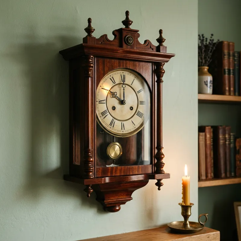 Antique Wall Clock with Roman Numerals at 10 | Serene Moment Captured Antique Wall Clock with Roman Numerals at 10 | Serene Moment Captured