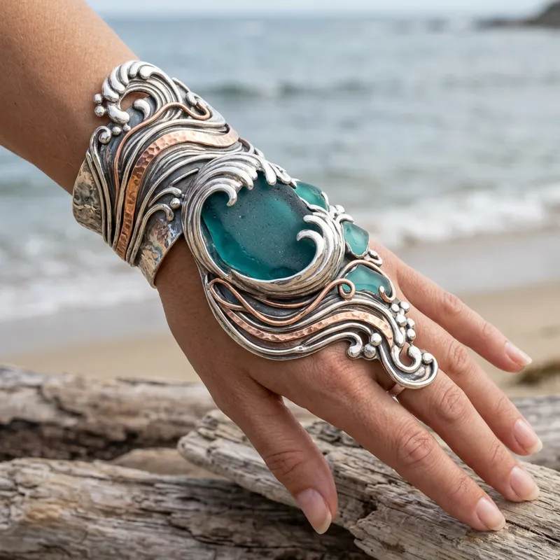 Ocean-Inspired Hand Jewelry Design