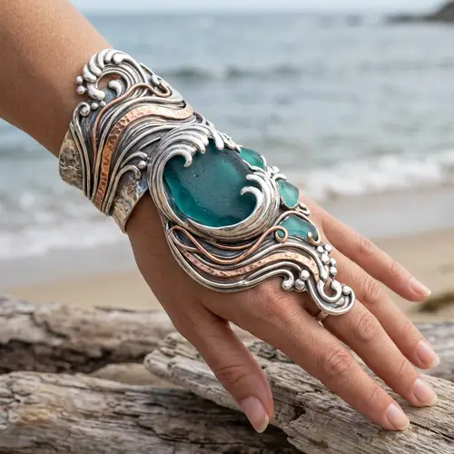 Ocean-Inspired Hand Jewelry Design