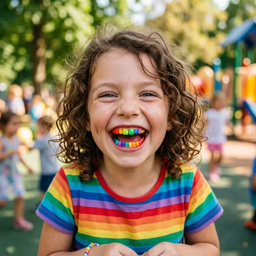 Rainbow Colored Teeth: A Smile of Joy