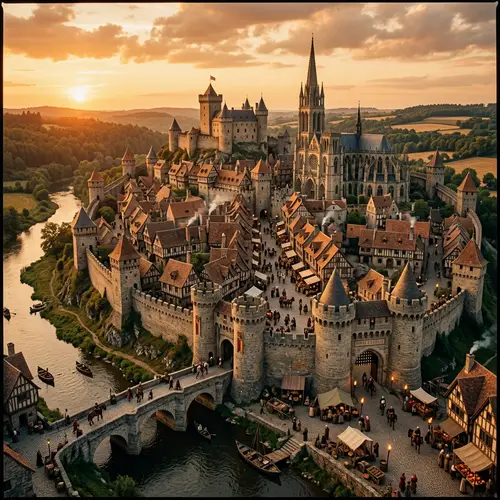 Medieval City Artwork by Estelle