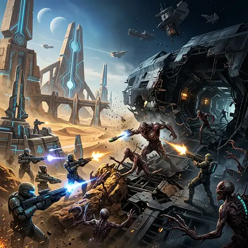 Sci-Fi Crossover Scene | Intergalactic Video Game Universe Clash