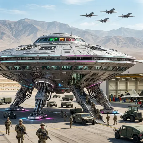 Alien Flying Saucer at Nellis Air Force Base