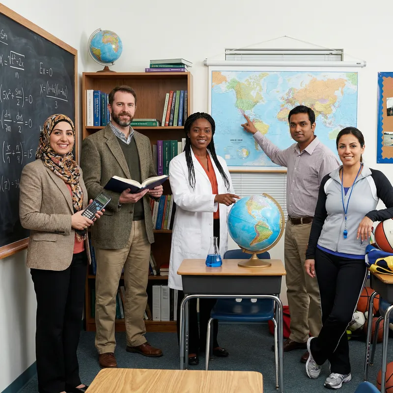 Diverse Teachers in Classroom - Education Professionals