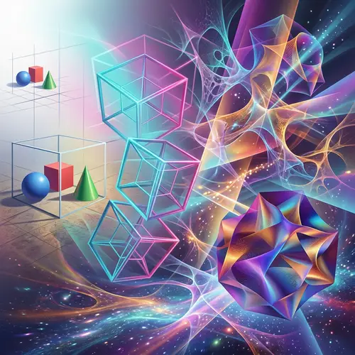 Abstract Transition from 3D to 5D: Visualizing Dimensional Shift