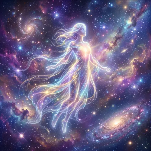 Translucent Shimmering Soul in Ethereal Landscape