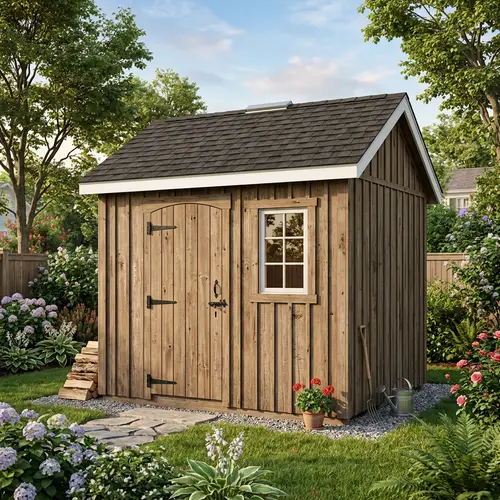 Realistic 3D Backyard Shed Design - 11x9 Feet