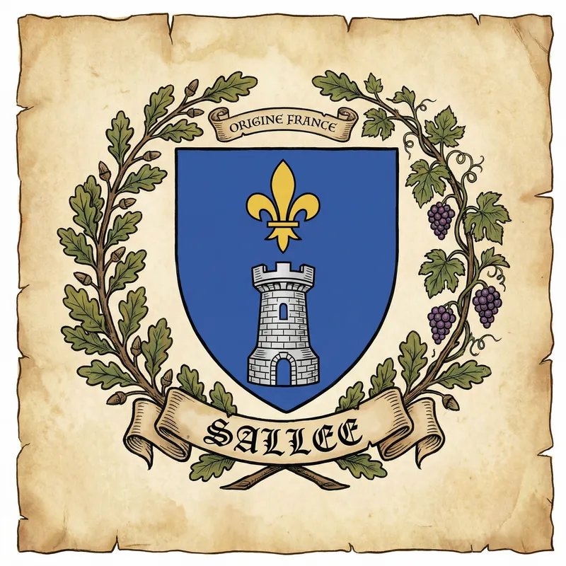 Sallee Family Crest - Origins from France