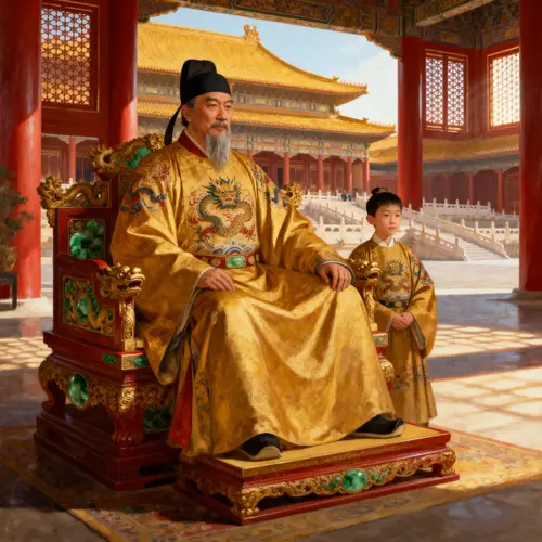 Ming Dynasty King and Son Portrait