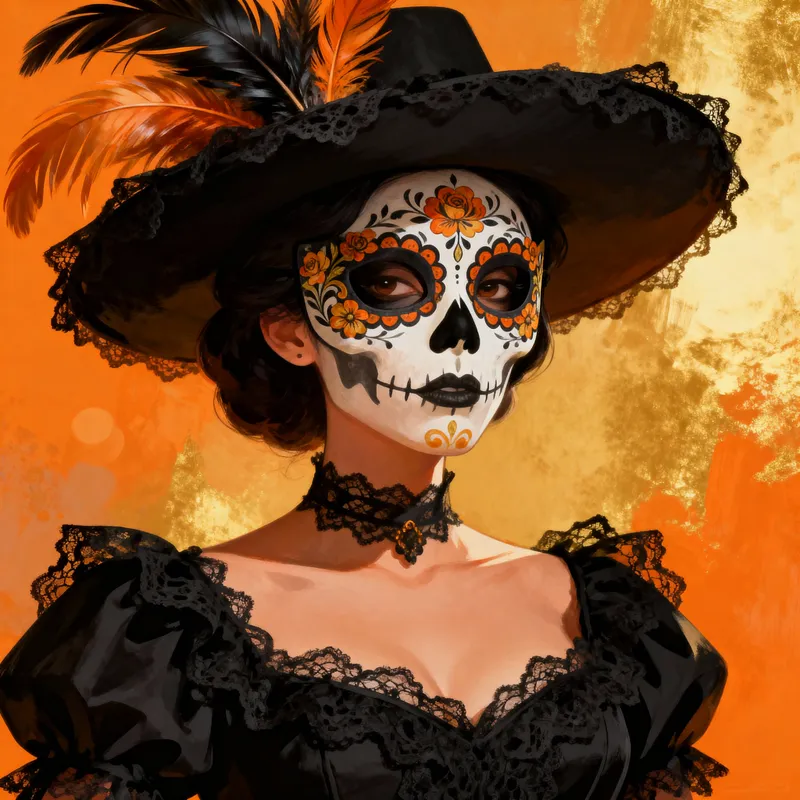 Traditional Catrina Costume for Celebrations