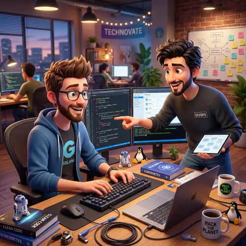 Animated Male Software Developers